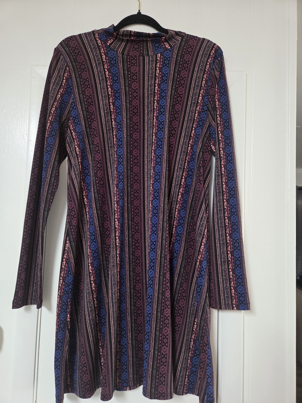 BCBGeneration Long Sleeve Striped Dress in Blue and Pink